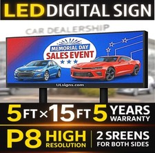 P8 5x15 FT Double-Sided LED Billboard Outdoor Full-Color Programmable Display