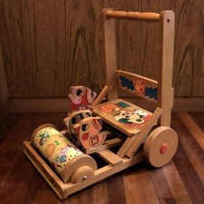 Carriola giocattolo vintage Showa retrò bambino antico