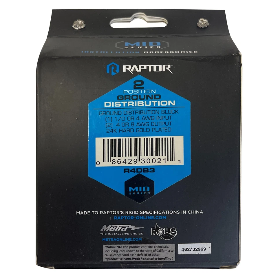 Metra R4DB3 Ground Distribution Block - (1) 1/0 or 4 AWG In x (2) 4 or 8 Out - Image 2 of 4