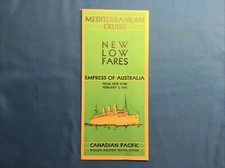 CANADIAN PACIFIC OCEAN LINER EMPRESS AUSTRALIA MEDITERRANEAN CRUISE GUIDE 1932