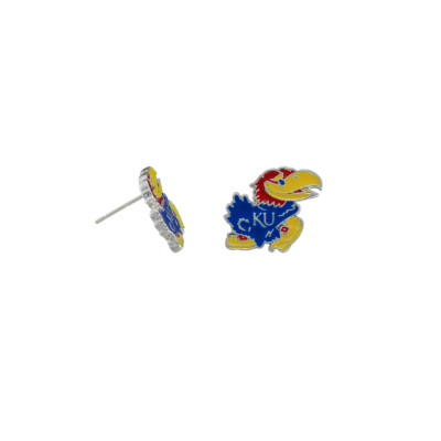 New Kansas Jayhawks Women's Team Logo Elise Stud Earrings. NCAA