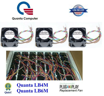 **Quiet** 3 Pack Replacement fans for Quanta LB4M LB6M Switch - Image 1 of 4
