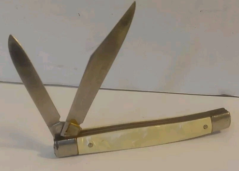 De colección 1946-1956 Imperial Prov. Navaja de Bolsillo EE. UU. Doble Hoja Mango Madre Perla Foto 2 de 4