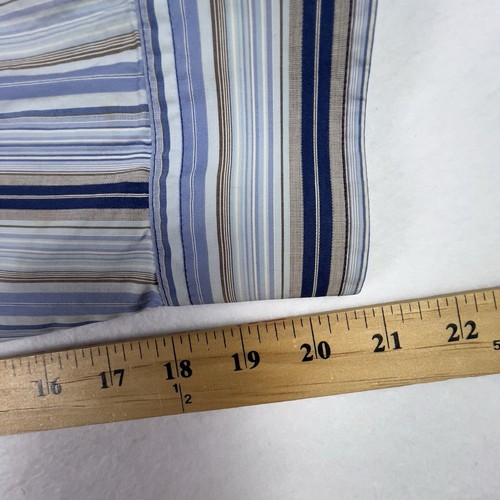 Banana Republic Herren XL Blau Khaki Gestreift Langarm Hemd Baumwolle. H - Bild 11 von 19