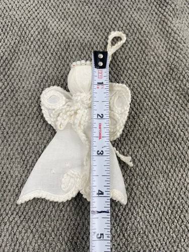 Vintage White Cotton Angel Fabric Ornament Made in China - Picture 2 of 5