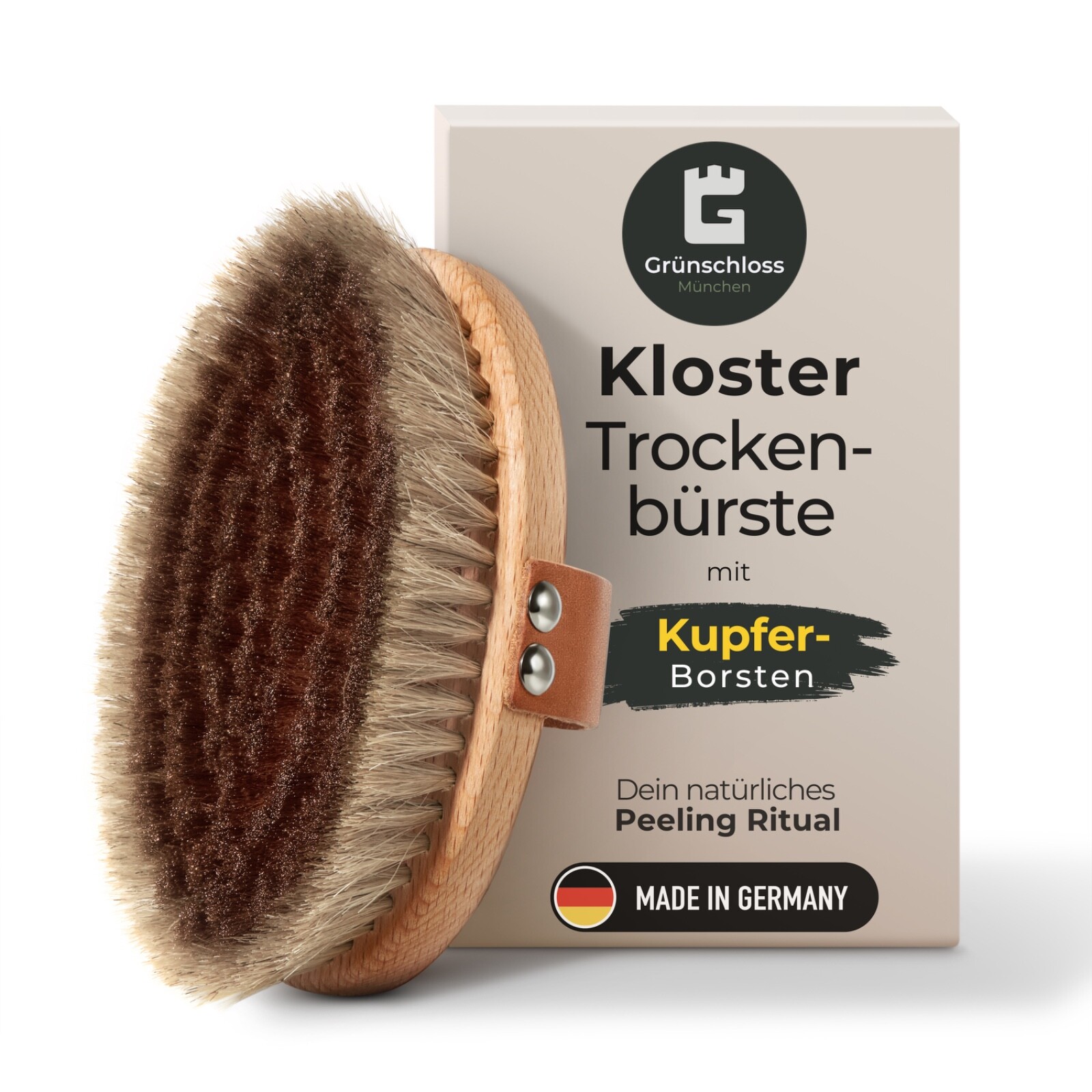 Trockenbürste Körper Klosterbürste Kupfer, Peeling Massagebürste aus Deutschland