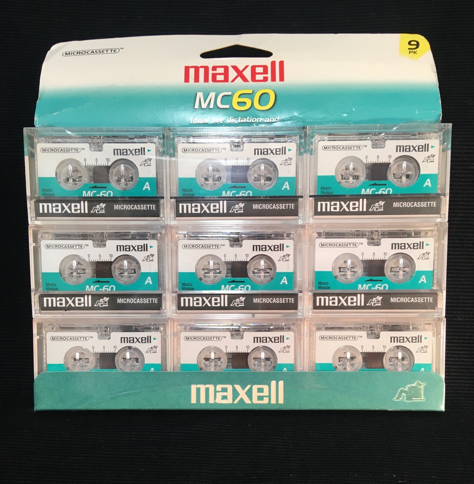 Maxell MC60 Microcassette 9-pack New Unopened