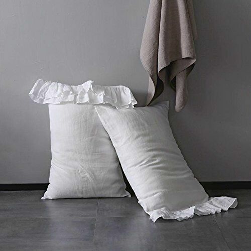White Ruffled 3Pc Flat Sheet Pillow Case Pair 1000 Thread Count Egyptian Cotton