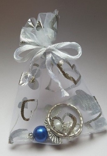 Gift for Guests Angel Organza Bag Cross Communion Baptism Wedding Personalised - Picture 6 of 15