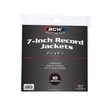  10-Pack BCW 7- Inch Record Jackets - WHITE - Cardboard Square Corners - 45 RPM