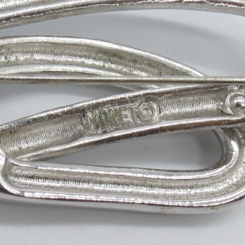 VTG Monet Brooch Interlocking Links Pattern Brush… - image 5
