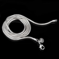 925 Silver Plated 1 mm Snake Chain Men's Women's Necklace 16" 18" 20" 22" 24"