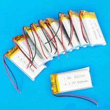 10 pcs 3.7V 500mAh Lipo Polymer Rechargeable Battery For MP3 GPS Speaker 602040