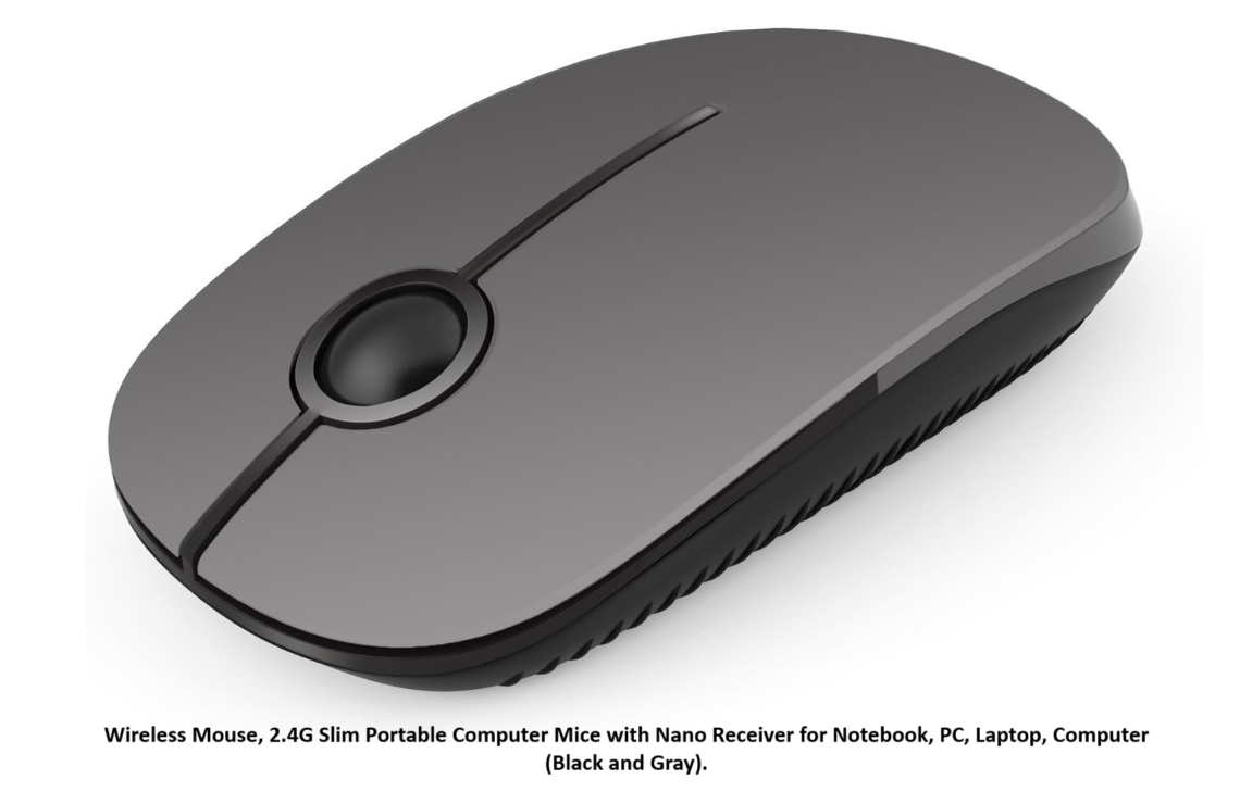 Wireless 2.4G Slim Portable Mouse with Nano Receiver for Laptops and Computers-image