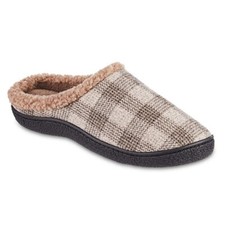 Isotoner Men  s Classic Comfort Hoodback Slippers Size 9.5-10.5 Smoky Taupe