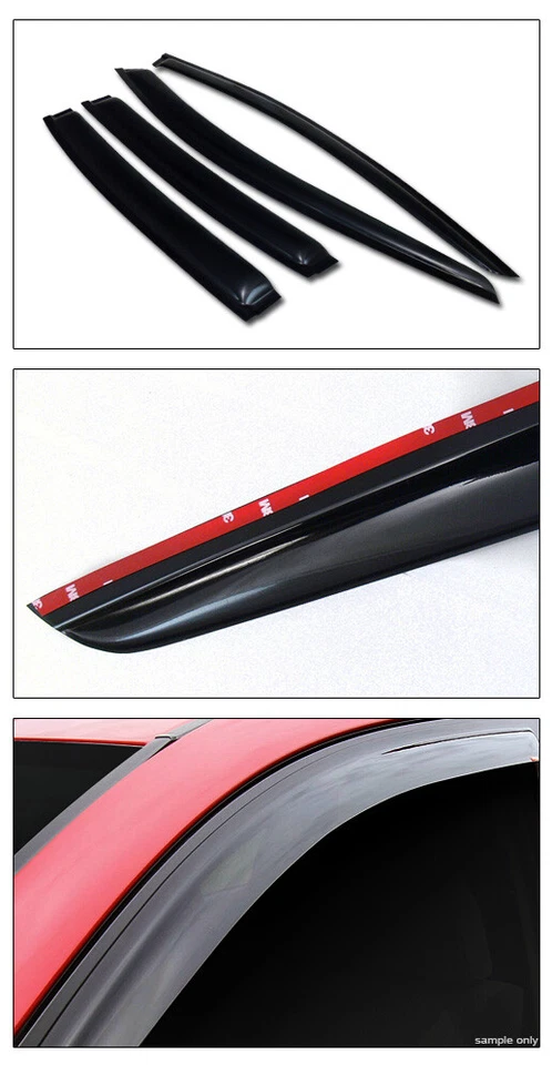 Topline For 2008/2009-2012 Chevy Malibu Sun Rain Guard Vent Shade Window Visors - Image 4 of 4