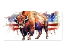 American Buffalo Patriotic Aluminum Front License Plate Car Accessory Vanity