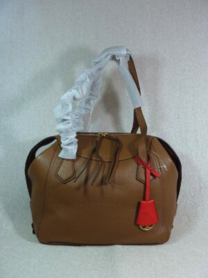 NEW Tory Burch Perry Moose Brown Leather Satchel/Shoulder Bag with