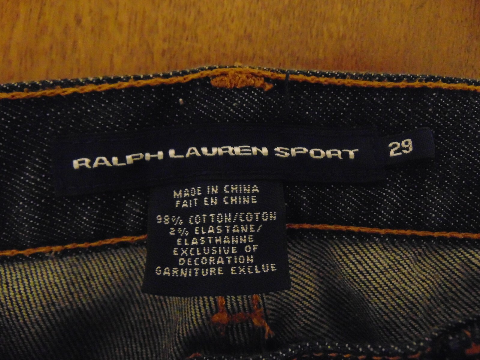 PONY Jeans donna Ralph Lauren Sport nero con punto rame elasticizzato leggero cono 29