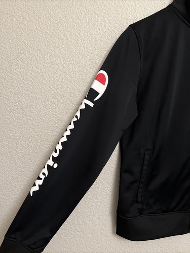 NEW Boys Champion Logo Sleeve Full Zip Jacket Black Youth XL - Picture 4 of 7