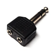 1/4" TRS Stereo Male to Dual 1/8" 3.5mm Female Jack Audio Y Splitter Adapter New