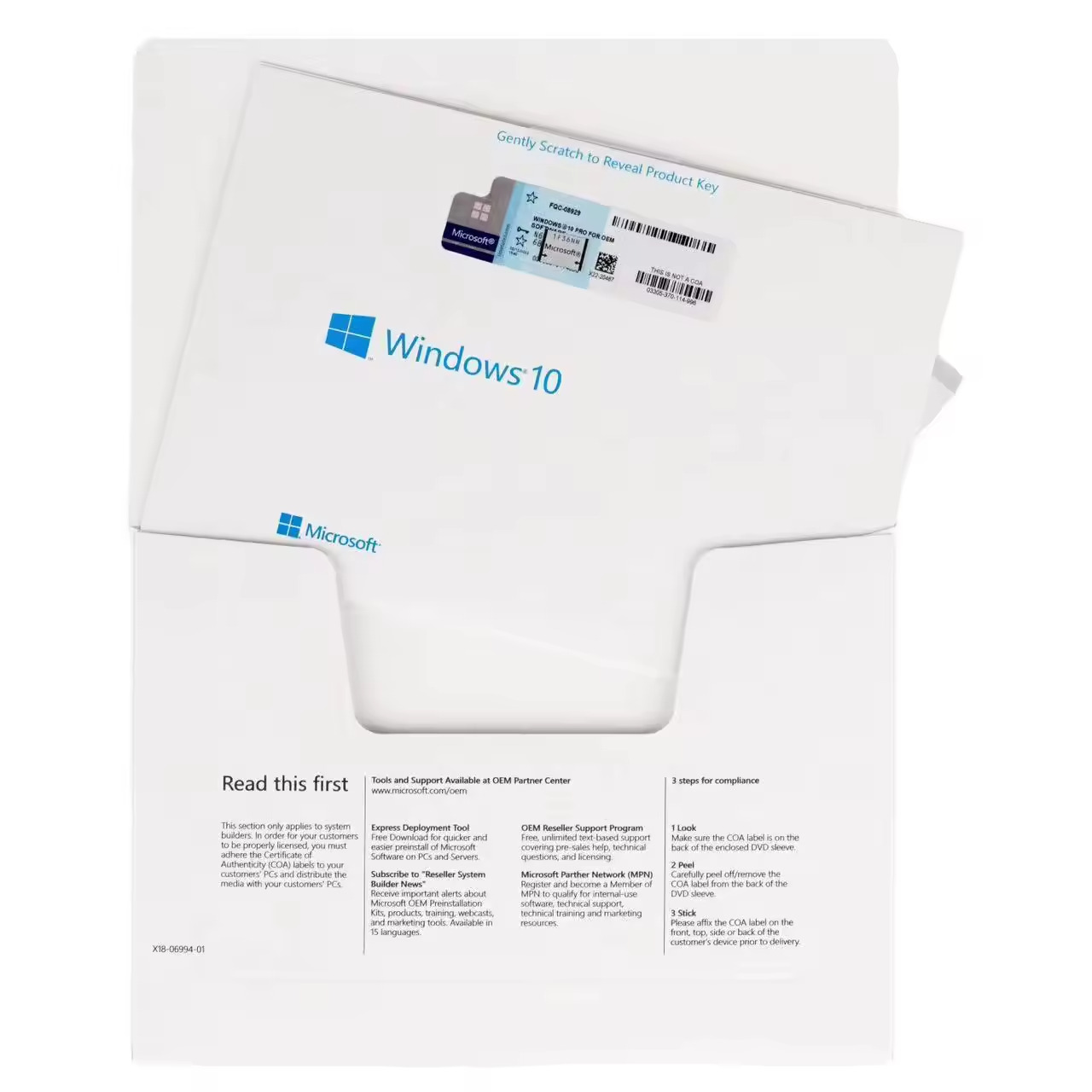 Microsoft Windows 10 Professional - 6432 Bit mit DVD OEM Key - Deutsch
