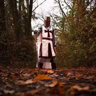 Medieval Templar Knight Full Body Armor Suit 18G Steel Cosplay LARP Costume