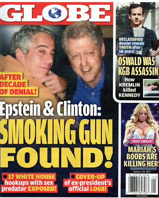 GLOBE Magazine January 10 2022 Jeffrey Epstein Lee Harvey Oswald Mariah