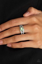 Paparazzi The Insider Green Silver Ring