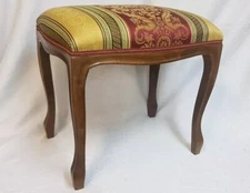 RARE LOUIS PHILIPPE Luxurious Tapestry and Solid Beech Stool 