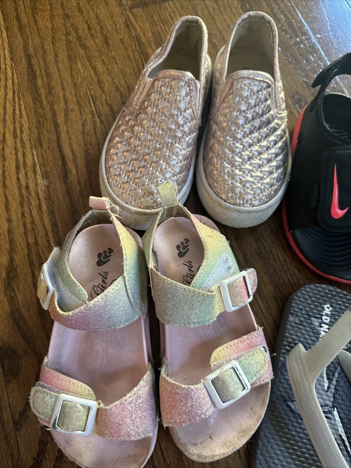 Scarpe mocassini sandali Nike oro rosa primavera estate taglia 7 bambina LOTTO DI 4