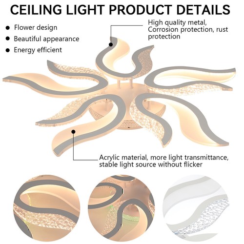 RGB LED Deckenleuchte Dimmbar Wohnzimmer Moderne Deckenlampe mit Fernbedienung - Bild 5 von 17