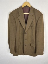 Strellson Brown Micro-Check Sport Coat Blazer Men  s 44 Est Italy Tailored