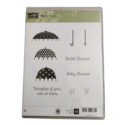 Stampin' Up Rain or Shine Rubber Cling Stamp Set Bridal Baby Shower 