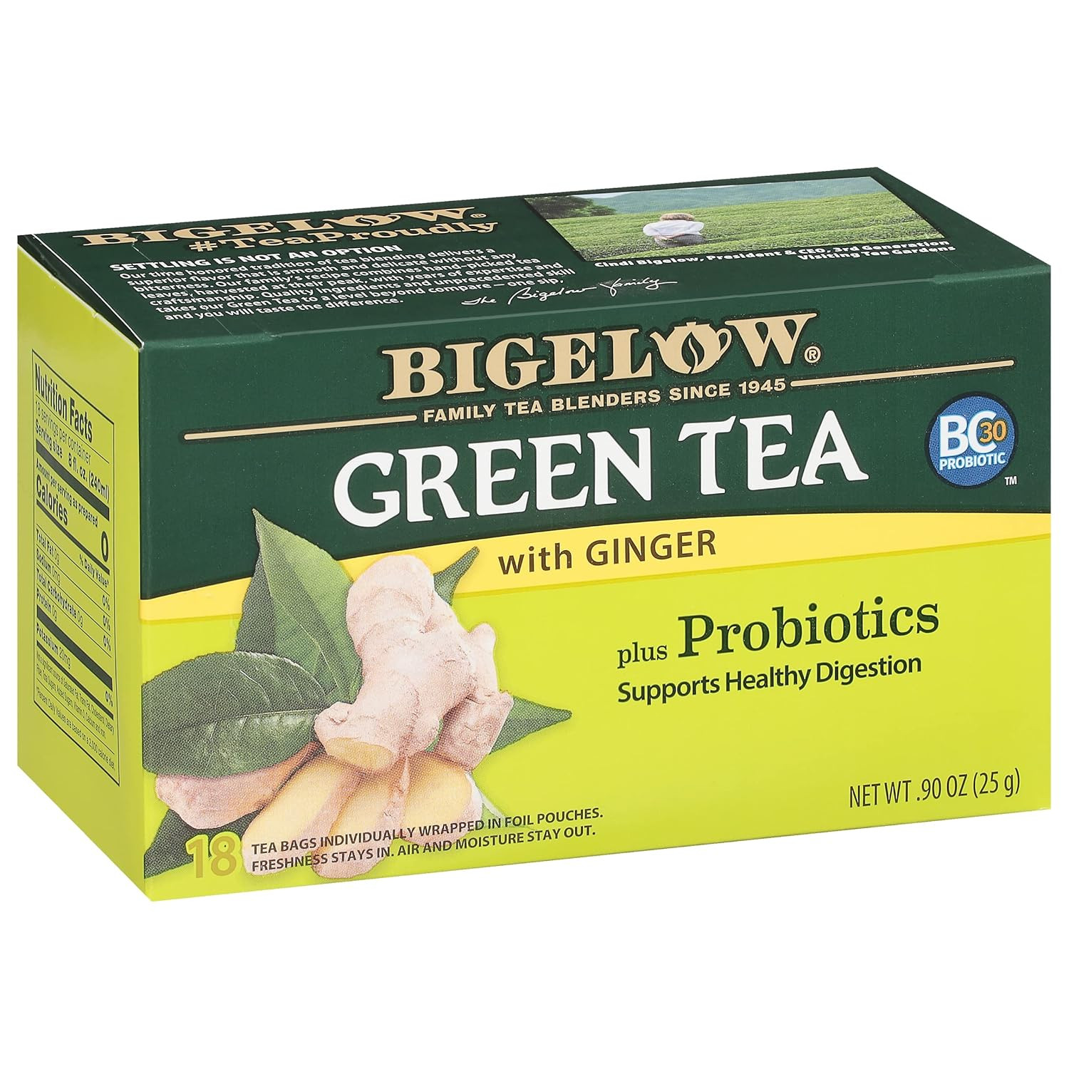 With Ginger & Probiotics &ndash; Caffeinated, 108 Tea Bags (6 Pa