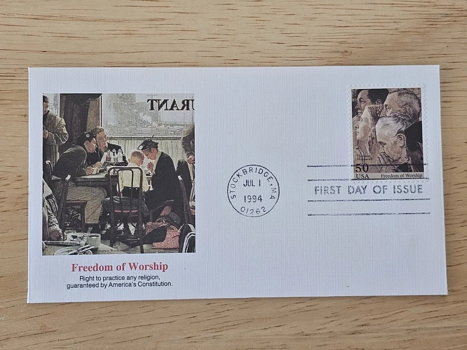 Norman Rockwell Official First Day Cover Collection Set Of 5 Envelopes W/ Stamps - Image 4 of 4