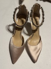 New BADGLEY MISCHKA Raleigh Pointed Toe Kitten D'Orsay cream beige size 7
