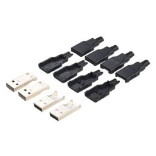 DIY USB Stecker 10 St&uuml;ck USB 2 0 Stecker mit schwarzem Kunststoffgeh&auml;use