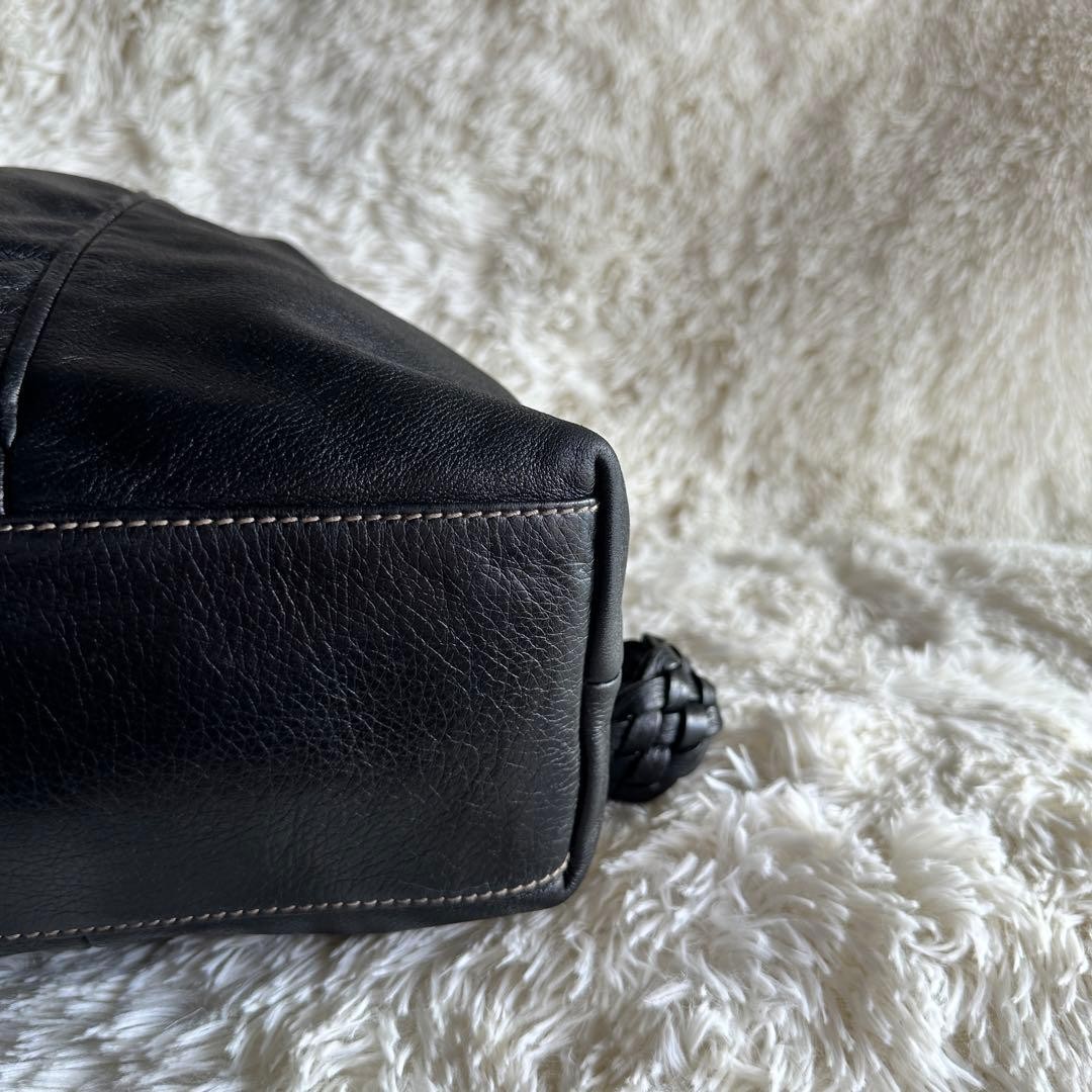 GUCCI All Leather Black Shoulder Bag Large Capacity Authentic Tote thumbnail 9