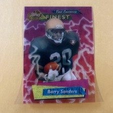 1995 TOPPS FINEST FAN FAVORITE BARRY SANDERS GOAT LIONS #FF15 Acetate Card