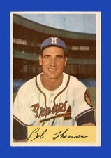 Near-Mint to Mint 1954 Bobby Thompson Bowman Baseball Card #201/Milwaukee Braves