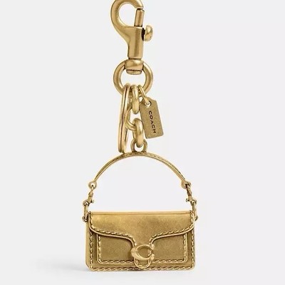 NWT Coach Iconic Metal 3D Tabby Bag Charm Brass Keychain Key Fob