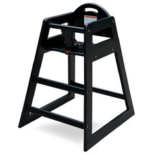 Wooden High Chair for Baby Toddler Restaurant-Style Stackable Highchair with