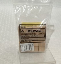 MY MATH 16 BLANK CUBES / WOOD WOODEN / INCLUDES ROUND LABELS / MAC052 / NEW