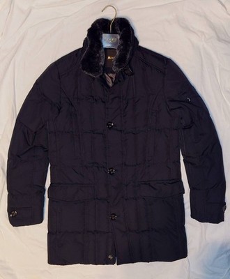 Size M Moorer Valente-KM Single puffer Coat 46 Black Rabbit Fur