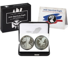 2026 w Silver American Eagle 250th Anniv Liberty Bell Privy W/OGP Milk spots