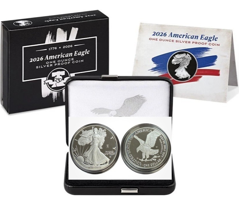 2026 w Silver American Eagle 250th Anniv Liberty Bell Privy W/OGP *Milk spots*,