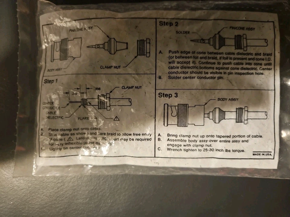Trompeter Wrench Crimp.connector, Bnc/tnc/f, Pl95-3, New In Package - Image 4 of 4