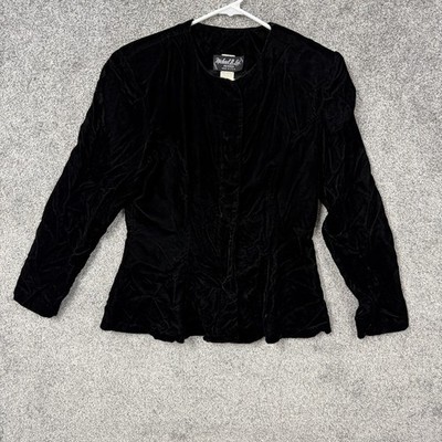 Vintage 80s 90s Michael B Ltd Velvet Blazer 10P ILGWU Corporate Romantic Goth