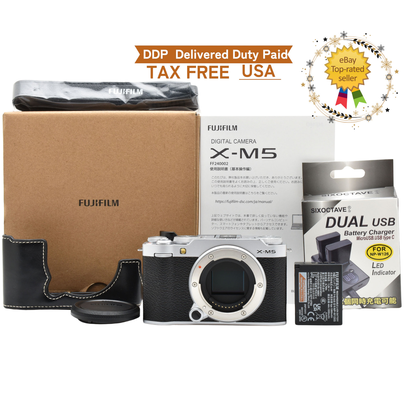 1000s⏯️[NEARMINT w/Box,Case] FUJIFILM X-M5 26.1MP Mirrorless Camera Silver...